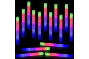 ZHFEIIRU 56pcs Varillas de Espuma Iluminadas, Bastones de luz LED, Barras Luminosas Fluorescentes, 3 Modos, Colorido Intermitente LED estroboscópico para conciertos, Fiestas y Eventos (56PCS)