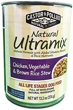 Natural Ultramix Chicken, Vgatable &amp; Brown Rice Stew Adult Dog Food, 13.2 Ounce Cans (Case of 12)