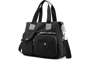 SHIFANQI Tote Bags for Women Stylish Nylon Ladies Shoulder Bag Top Handle Handbag Multi Pockets Work Totes Water Resistant Travel Crossbody Messenger Bag