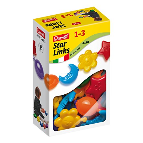 Quercetti - 13/4130 - Juego Encajables Geokid Star Links 12m+