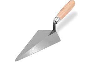 ONESTO 8" Bricklayers Trowel – Pointed Carbon Steel Blade with Wooden Handle – Ideal for Bricklaying, Cement Spreading & Masonry Work
