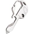 24 in 1 Multifunction Key Shaped Pocket Tool, Portable Stainless Steel With Bottle Opener Keychain for Outdoor Survival, Angle Measurement, and Thread Cutting