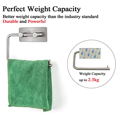 ViZe Papierrollenhalter Selbstklebend Toilette WC Edelstahl Küchenrollenhalter Wand 3M Selbstklebender 304 Edelstahl Toilettenpapierhalter Rollenhalter für Badezimmer ohne Bohren - 4