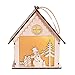 Produktbild Weihnachten Leuchtende Hölzerne Blockhaus Cottage Kreative Aus Holz Mit Lichtern Drop Weihnachtsmann Schneemann Wald Hirsch Ornamente Hochzeit Ornament Hängen,B