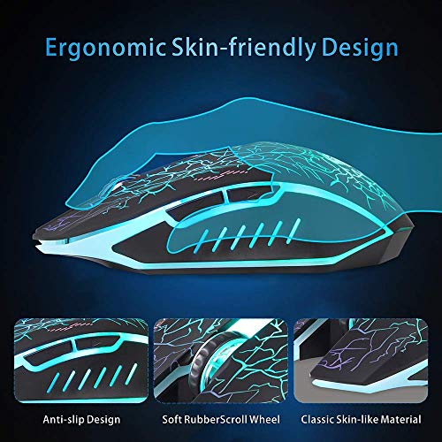 M2 Inal  mbrico Rat  n  Recargable con Silencioso Rat  n   ptico Gaming Wireless Mouse con receptor nano 6 Botones para Ordenador Mac Notebook Desktop Laptop