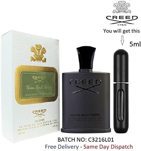 Creed Irish Tweed - FOR HIM - 100% GENUINE Eau De Parfum – 5ml Spray Atomizer Bottle Batch No: C3216L01