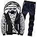 Produktbild Luckycat Herren Hoodie Winter Warm Fleece Zipper Sweater Jacke Outwear Mantel Top Hosen Sets Winterjacke Steppjacke Daunenjacke Parka Mäntel Jacken