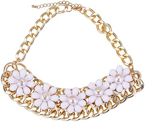 Fashion jewelry gold colorful gem mix of luxury candy color short necklace flowers , #1