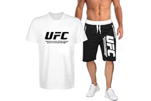 WXYZ Sudadera Camiseta De Manga Corta Informal con Estampado De UFC para Hombre De Verano, Chándal De Cinco Puntos con Bolsillo con Cremallera (Color : A1, Size : Large)