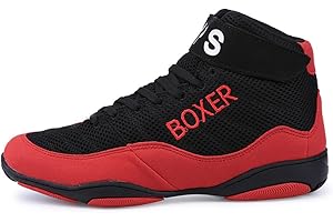KONJACLY Mens Wrestling Footwear Fashion Large Size Boxing Footwear Breathable Fighting Boots Non-Slip Weightlifting Boots