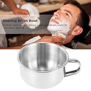 Shaving Brush Bowl with Handle Stainless Steel Shave Cream Soap Bowl Shaving Mug Men's Stainless Steel Soap Cup Bowl… - Image 2
