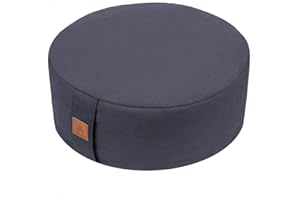 FelizMax Zafu Buckwheat Meditation Cushion,D=33cm/41cm H=14cm,Round Zabuton Meditation Pillow,Yoga Bolster Kneeling Pillow Premium Yoga Pillow for Sitting on Floor Zippered Cotton Cover