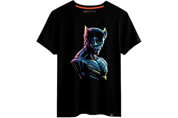 Magmatic - T Shirt Culture Pop pour Homme Unisex Enfant, Collection Neon Hero, Tee Shirt Noir Premium 100% Coton, Cadeau Geek, Cadeau Noël Homme, Anniversaire
