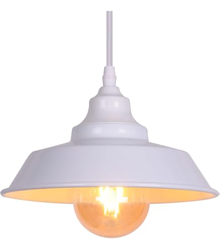 Metall Lampenschirm Für Pendelleuchten – Retro Industrie-Design, Schwarz/weiß, Mit Reduzierplatte Für Verschiedene Glühbirnen
