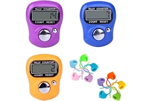 Elektronisk fingermätare, fingermätare, 3 stycken Tally Counter, mekanisk handräknare, handmätare, mini-LED digital fingermätare, för lager, stickning, sport, golf, skola