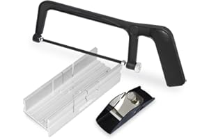 FIRSTINFO TOOLS FIT YOUR NEEDS FIRSTINFO H5406 | Caja de ingletes de aluminio y sierra de calar | con juego de cepillado