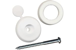 TRULY PVC SUPPLIES 10 x White 10mm Thick Polycarbonate Sheet Fixing Buttons to fix or Screw into Noggin Purlin rafters or Poly