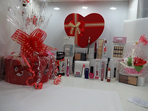 Luxury 19pc Make Up Beauty Blockbuster Gift Box Gift Wrapped Gift Hamper Mix Brands Cover Girl + Maybelline + Rimmel London + Max Factor + Borjois Gift Hamper + Free Gift .42.