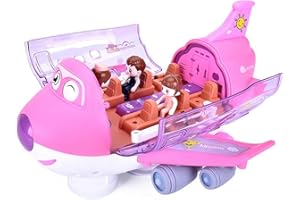 Hidyliu Children Electronic Musical Airplane Toys, Stunt Electric Airliner Toy with Light Effects Rotating Super Trick Gift 360 Rotating Electric Toy Airplane for Toddlers Boys