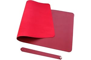 MORAIN Morian Desk Pad Mouse Mat Large Mouse Pad PU Leather Desk Blotter Writing Pad, Wine Red, 350 * 700mm