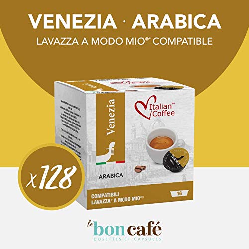 128 Capsules Compatibles Lavazza A Modo Mio Ville Ditalie Venise Arabica - 