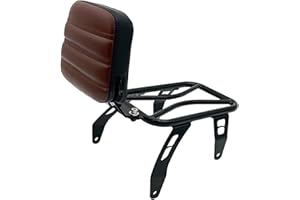 GYMARK Porte-bagages de moto avec dossier conducteur pour Indian Scout Bobber Twenty Sixty 2018-2023 avec accessoires d'extension de siège passager arrière (marron)