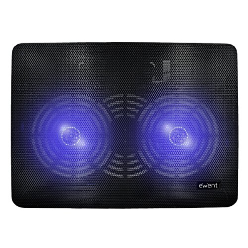 Ewent Laptop Kühler 17 Zoll Notebook Ständer USB-betrieben mit 2 LED leise 125 mm Lüfter für Macbook, Laptop, Notebook - 2