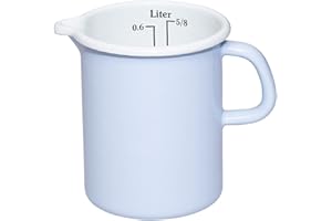 Riess, 0337-127, wymiary kuchenne 9 cm, 0,6 l, emalia, edycja Classic Natural Blue Light, 0,333 kg, 0,5 litra, 14,5 x 10,1 x 12 cm