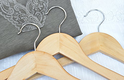 Kleiderbügel aus Holz ohne Hosensteg – 10 Stück – 2 Sets – mit Einkerbung - 5