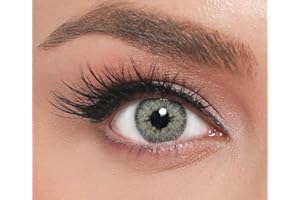 FAMELENSES ICONIC farbige Kontaktlinsen DIAMOND – stark deckende Monatslinsen für 3 Monate in Hellgrün & Grau, besonders natürliches Ergebnis für alle Augen - 1 Paar…