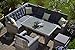 Produktbild bomey Rattan Lounge Set I Gartenmöbel Set Manhattan 4-Teilig I Gartensofa Grau + Tisch + Sessel + Hocker + Polster Grau I Essgarnitur für Terrasse + Wintergarten I Lange Seite des Sofas Rechts