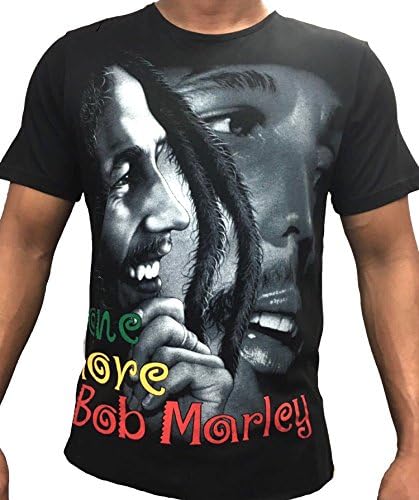 Black Sanoor Bob Marley Mens T Shirt, Urban Hip Hop Rap One Love Bling Tees (Large, Bob Marley-2)