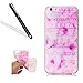 Produktbild iPhone 6S Schutzhülle,iPhone 6 Handyhülle,Leeook Ultra Dünn Schlank Kratzfest Tpu Bumper Hülle Schön Rosa Muster Weiche Silikon Slim Flexibel Tasche Etui Cover für Apple iPhone 6/6S (4.7 Zoll) + 1 x Schwarz Eingabestift-Rosa
