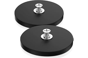 SWIHORAB Strong Rubber Coated Mounting Magnets, 100LBS Anti-Scratch Mounting Magnets, Rubber Coated Neodymium Magnets with M4 Threaded Studs Magnetic Assembly Base for Led Lighting Bar Outdoor, 2Pack