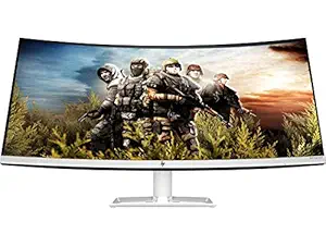 HP 34-Inch Curved Ultra-Thin Bezel Less Qhd IPS Monitor-AMD Free Sync, 300 Nits with Audio in, Headphone, USB, Hdmi, Display Ports - HP 34F Curve Monitor (6Jm51Aa)