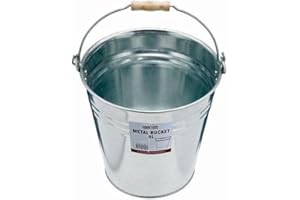 BEST HOUSE ANOTHER FINE PRODUCT Best House | 9L 12L 15L 18 L | Metal Bucket | Galvanised | Multipurpose Strong Steel Wooden Handle | Indoor/Outdoor | Home, Garden, Bathroom and Garden Waste (Pack of 1) - 9 Litres