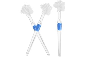 ROSENICE Zahnbürste für Zahnprothese, ein Instrument für die Reinigung dritter Zähne, doppelseitige Zahnbürste 3 Stück