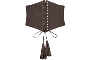 SCARLET DARKNESS Women Wide Corset Belt Elastic Waist Belt Lace-up Vintage Belts for Dresses