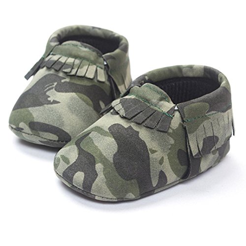 Hunpta Baby Kinderbett Fransen Pailletten Schuhe Kleinkind weiche Sohle Turnschuhe Freizeitschuhe (Alter: 12~18M, Army Green) Army Green