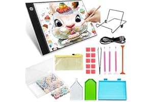 Diamond Painting Zubehör Licht Pad Board 5D Led Leuchttisch Leuchtplatte Lichtkasten Zeichnung Skizzieren DIY Diamant Malerei Diamant Painting Werkzeug Set Diamant Stickerei Sortierbox (Set 22)