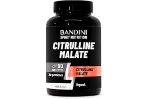 Bandini® CITRULLINE MALATE 90 tabletter 3000 mg per daglig dos - | Extra hög dos (1 månads täckning) - L-citrullin från fermentering 100% vegan - Citrullin för idrottare och kroppsbyggare