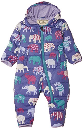 Hatley Baby Girls Infant Polyester Bundler Patterned Elephants Snowsuit, Purple, 6-12 Months