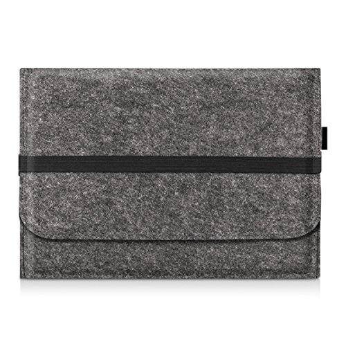 kwmobile Laptoptasche Filz Sleeve für 11" 11,6" Laptop / Tablet - Notebook Tasche Schutzhülle Laptop Case Hülle in Dunkelgrau mit Innentaschen Innenmaße: ca. 31,5 x 25 cm