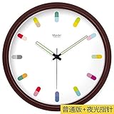 WIHY Leise Seiko Wanduhr Quarz Batterie Mode Präzision Moderne Geschenk Uhr Digital Art Zeichnung Quarzuhr Hause Wanduhr, 13 Zoll, Basic Brown-608,