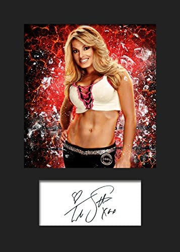 TRISH STRATUS WWE | Signed Mounted Photo Reprint | A5 Size to Fit 6x8 Inch Frames | Machine Cut | Photo Display | Present Gift Collectible