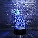 Produktbild RQMQRL Weihnachtsmann Elch Deer 3D USB Led Lampe Elch Deer Farben Ändern Schreibtisch RGB Nacht Glühbirne