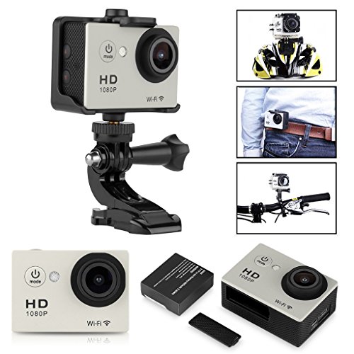 Y8-P Action Kamera sport Kamera 2.0 Zoll Helmkamera WiFi 1080P Action Camera Full HD 30M Wasserdicht Actioncam Kamera H264 12Mp Video Action DV Camcorder sport Camera schwarz - 4