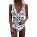 Produktbild Elecenty Damen Einteiliger Bademode,Mesh Bikini Badeanzüge Reizvolle Badeanzug Strandkleidung 2018 Frauen Aushöhlen Overall Monokini Spielanzüge Badebekleidung Schwimmanzug (L, Weiß)