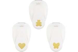 Vaessen Creative Set Perforatrici Decorativa - Fustelle Bimbo, Cuore, Farfalla - 3 pz Scrapbooking e Lavoretti Creativi - Per Carta Fino a 220 g, Fai da Te, Biglietti Auguri, Etichette e Inviti