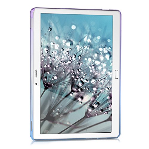 kwmobile Hülle für Huawei MediaPad M2 10.0 – Case Handy Schutzhülle TPU Silikon für Tablet – Backcover Cover klar Violett Blau Transparent - 2